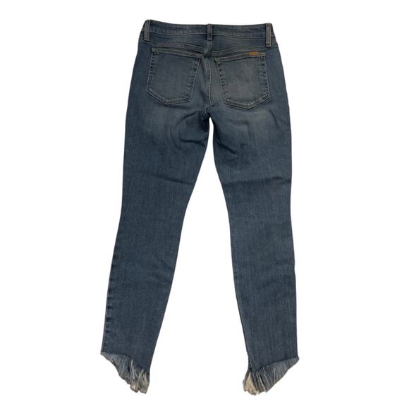 Joe’s The Icon Mid Rise Skinny Ankle Jeans Size 26 Cropped Frayed Asymmetrical - Picture 6 of 10